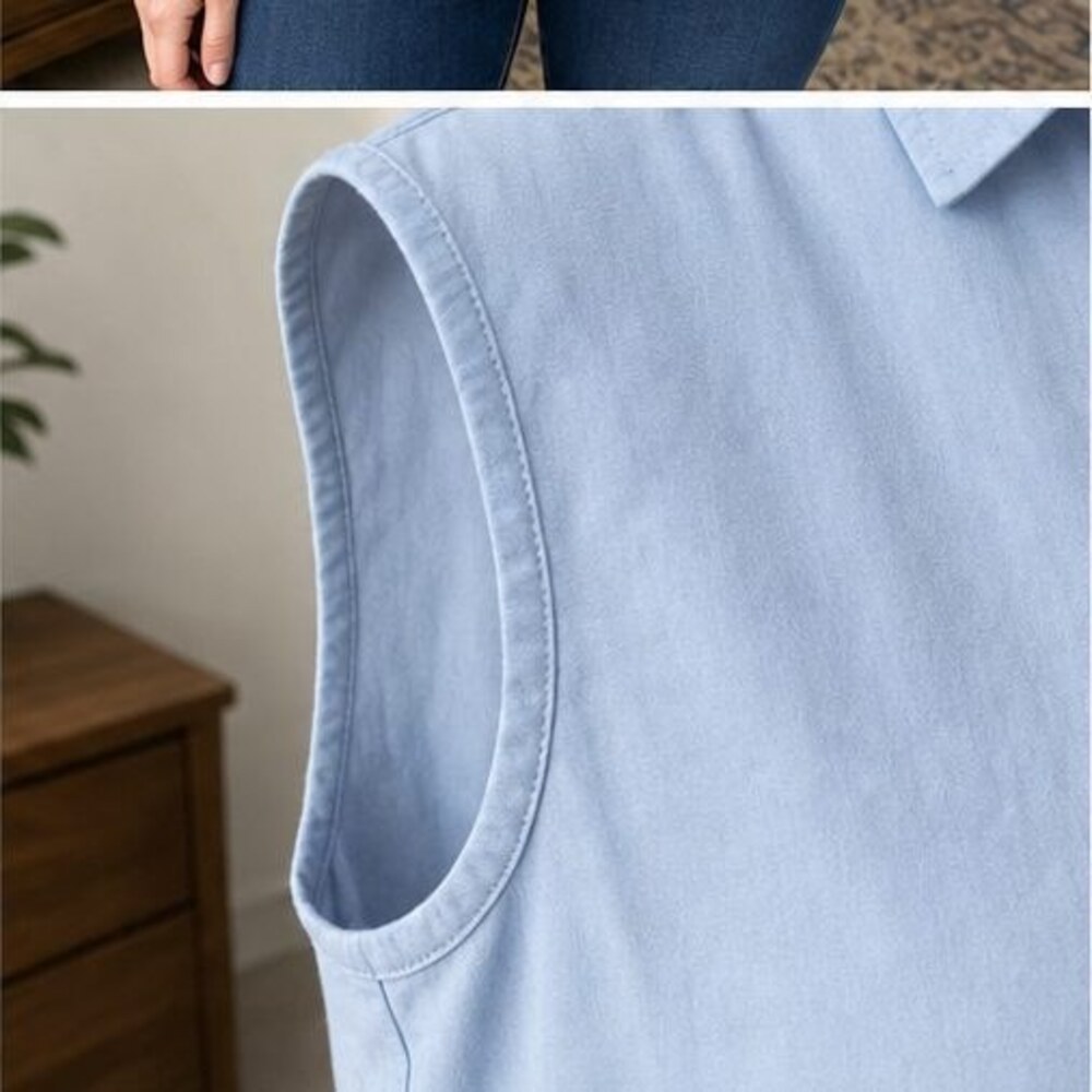 Blue Ruffle Blouse - Picture 5 of 6